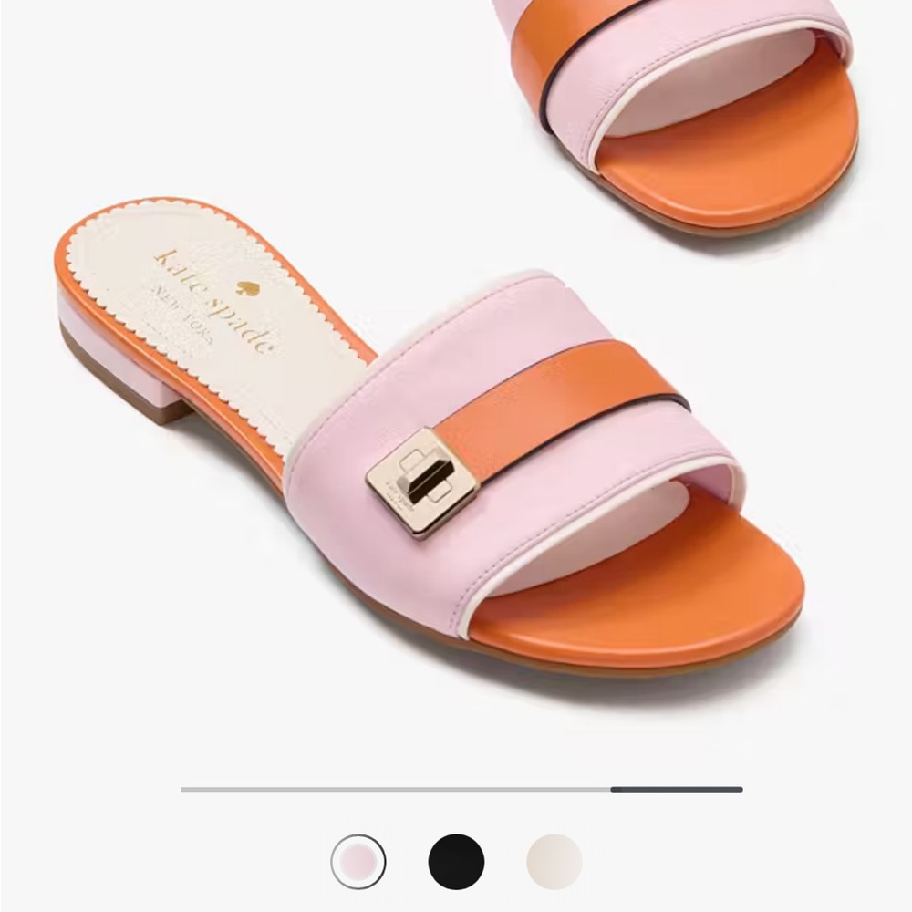 Kate Spade Vibrant Pink and Orange Slide Sandals
